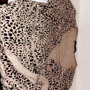 Brandy cheetah print tie shirt
